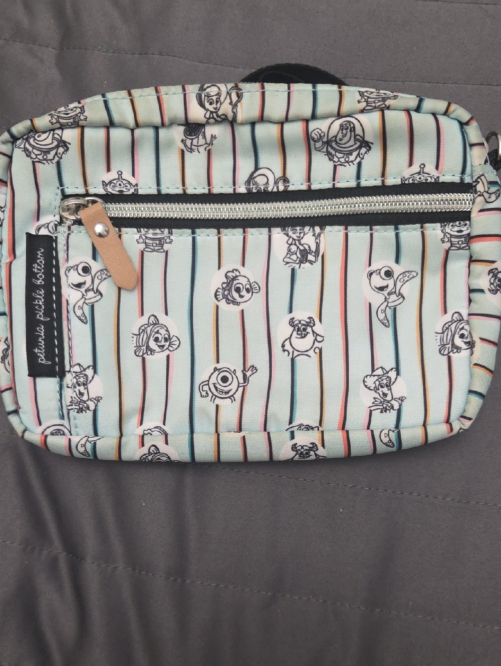 Petunia Pickle Bottom Mint Stripe Character Pouch